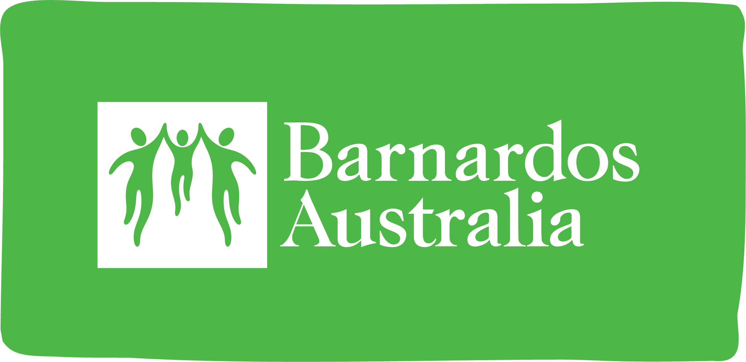 Barnardos_Aus_reversed on green background